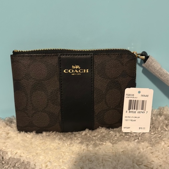 Coach Accessories - Coach Signature Brown  Wristlet